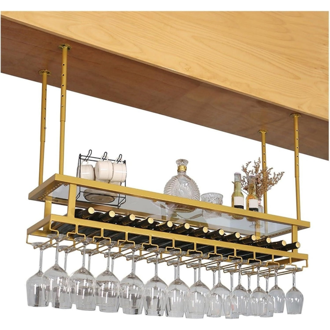 Regalmoebel verstellbar mit Ablagen gold