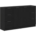 Stauraumschrank mit Schubladen 60 x 30 x 70 cm schwarz