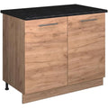 Stauraumschrank mit Tueren 100 x 60 x 82 cm eiche