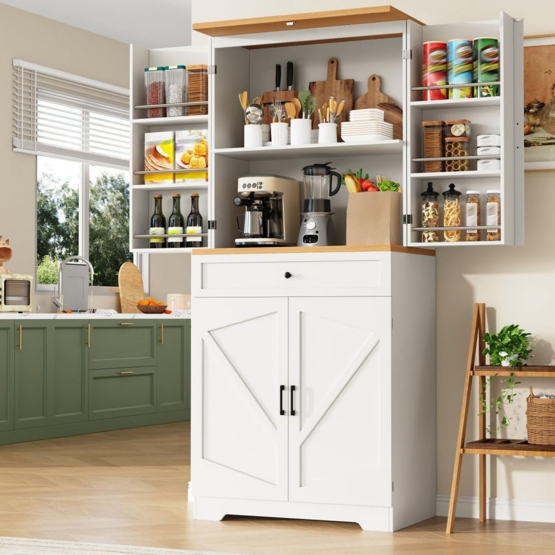 Stauraumschrank mit Schubladen 40*80*180CM natur