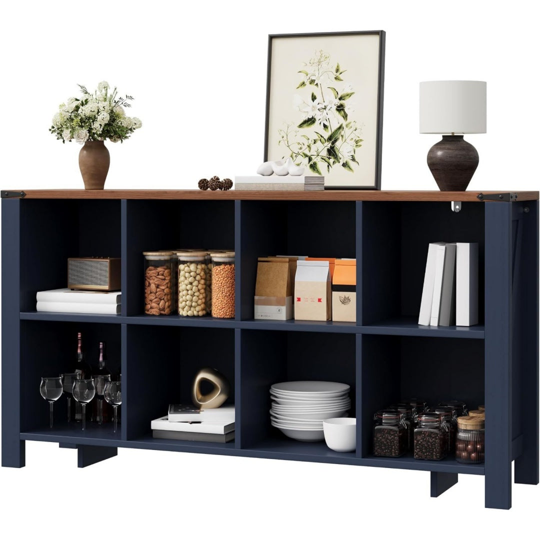 Schubladenschrank blau mit Stauraum