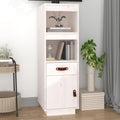 Stauraumschrank Schranke Aufbewahrung, Buffets Sideboards, Highboard wei, Massivholz Kiefer natur