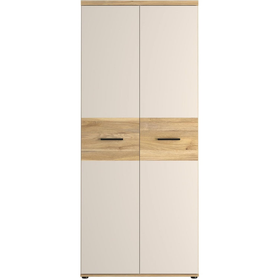 Schrankmoebel mit Tueren drehbar beige