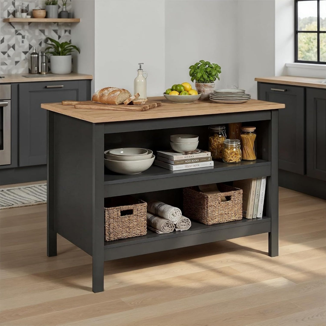 Stauraumschrank mit Ablagen aus MDF anthrazit