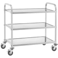 Servierwagen auf Rollen drehbar silber