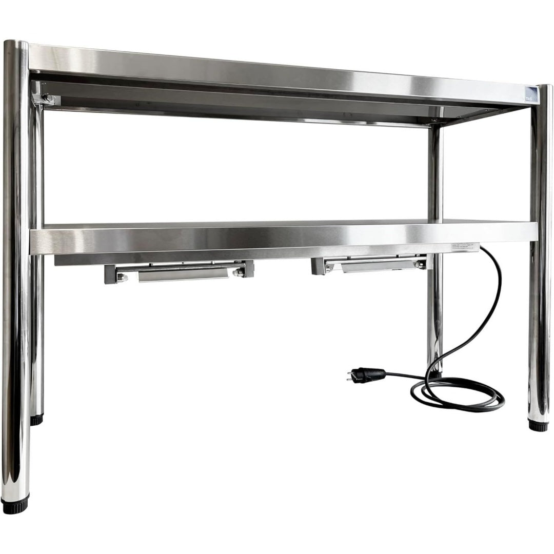 Heizstrahler mit Tueren hoehenverstellbar silber