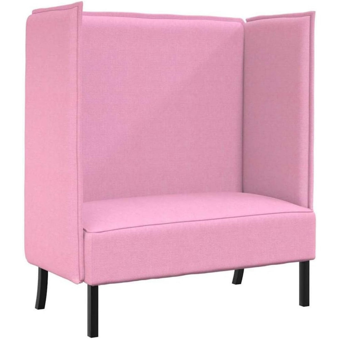 Sofa mit Stahlgestell mit Samtbezug rosa