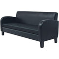 Polstersofa schwarz mit LED Beleuchtung aus Massivholz