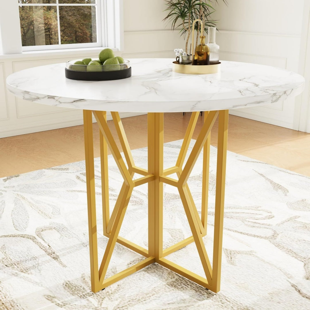 Wohnraumtisch verstellbar aus MDF gold